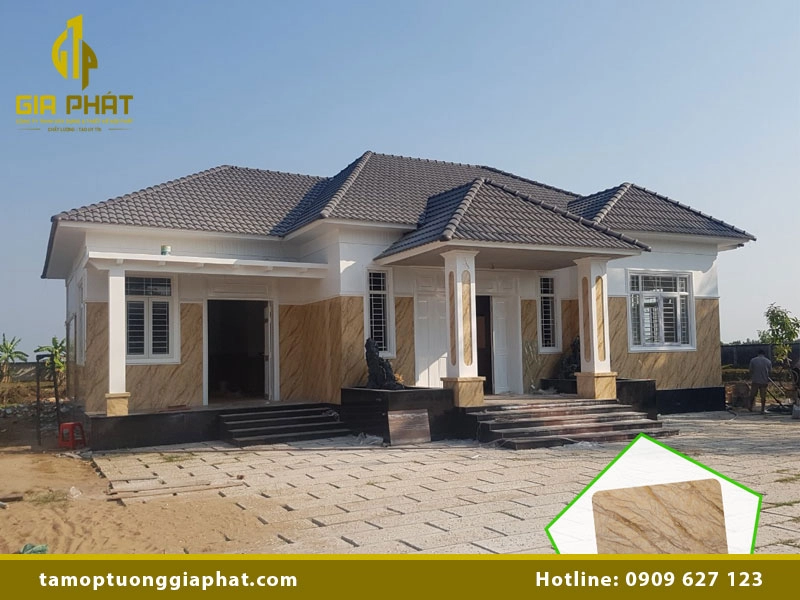 Tấm Nhựa Giả Đá Ốp Tường Ngoài Trời