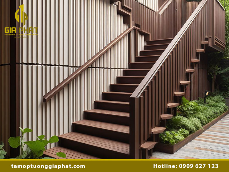 Tấm nhựa PVC ốp cầu thang đẹp & sang trọng