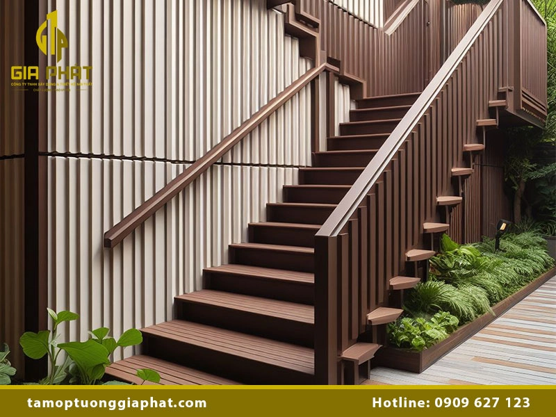 Tấm nhựa PVC ốp cầu thang đẹp & sang trọng