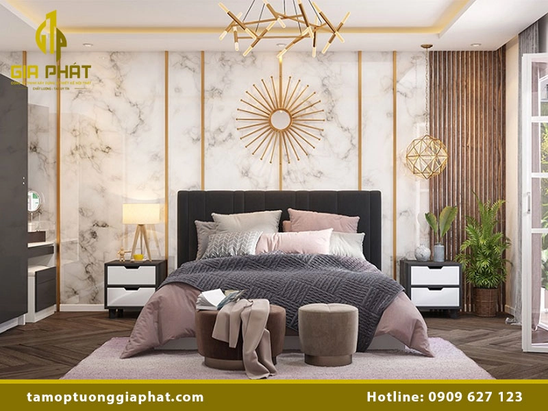 Vật liệu ốp tường phòng ngủ đẹp & ấn tượng